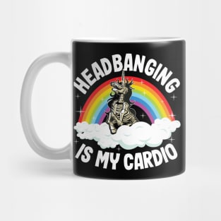 Heavy Metal Headbanging Unicorn Gift Rainbow Funny Mug